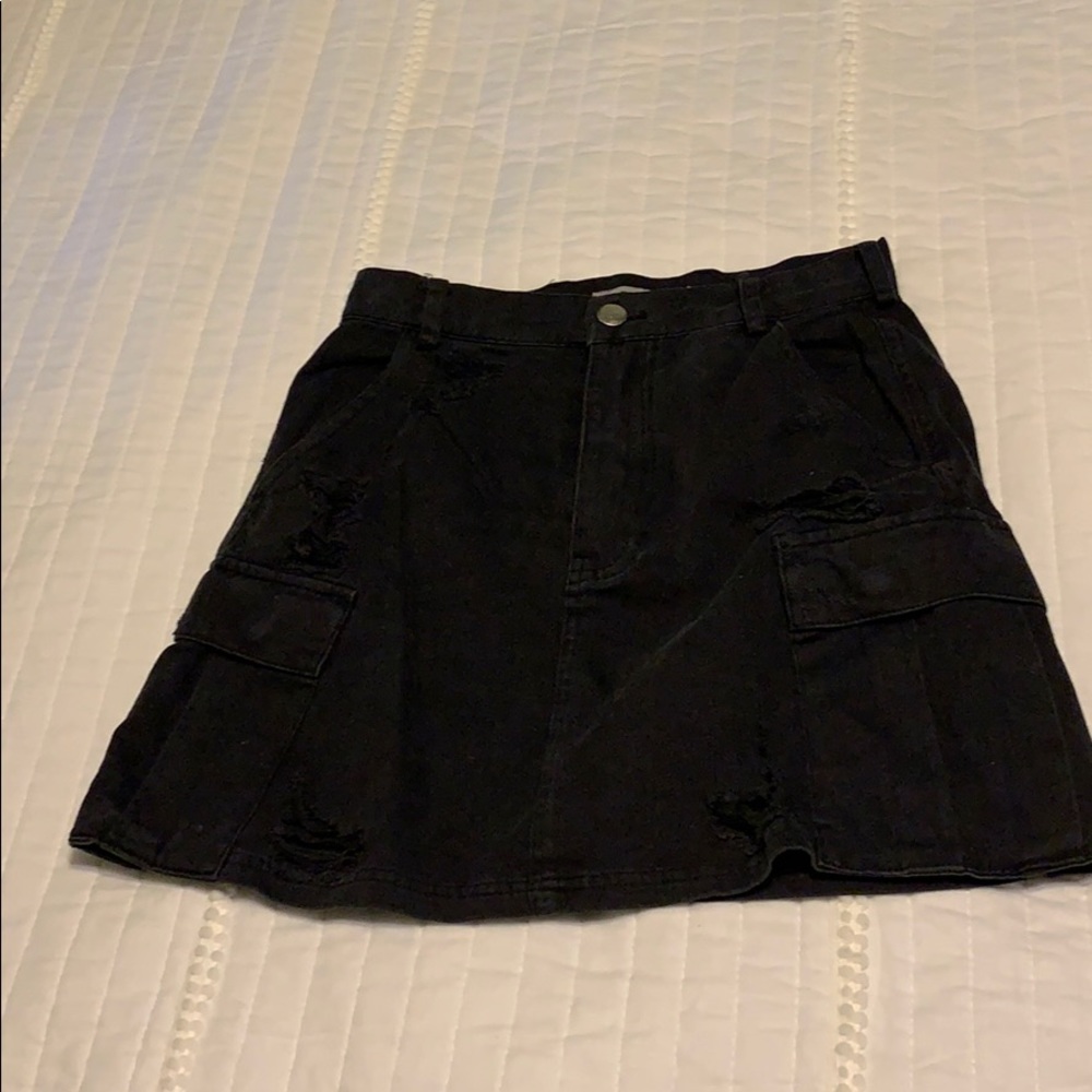 Black mini skirt